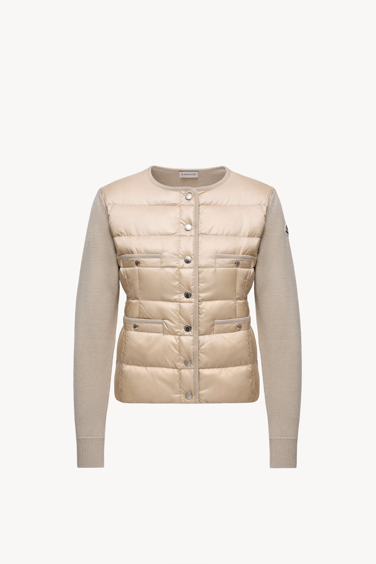 Padded Wool Cardigan Beige Moncler 2